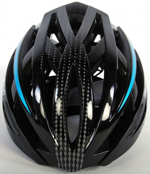 fietshelm heren zwart/blauw 58-61 cm