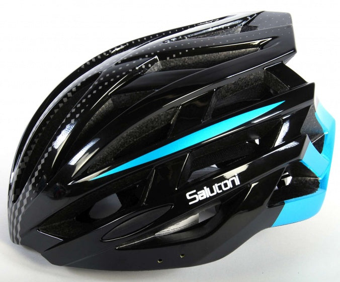 fietshelm heren zwart/blauw 58-61 cm