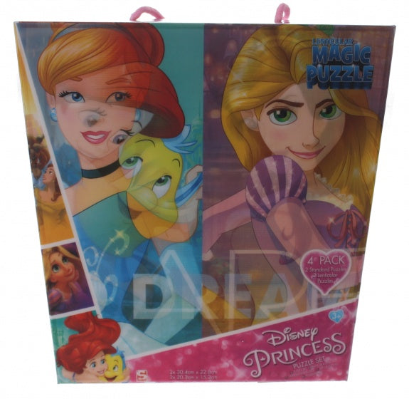 3D puzzel Princess 4 x 24 stukjes roze