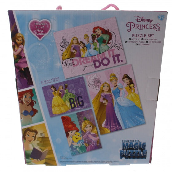3D puzzel Princess 4 x 24 stukjes roze