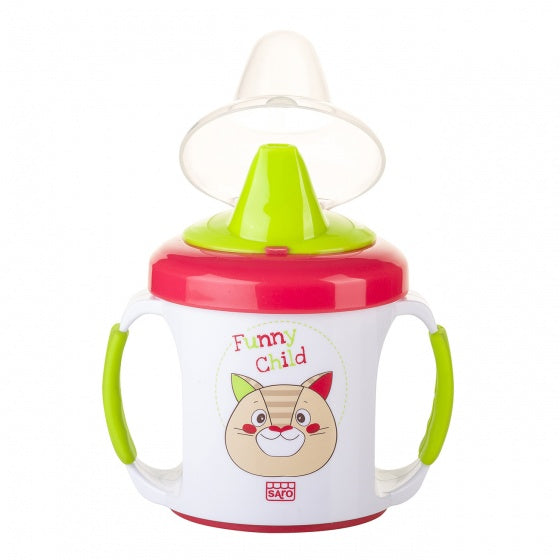 tuitbeker anti-lek Funny Child wit/rood/groen