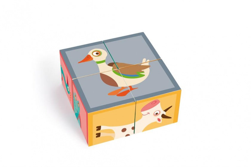 blokkenpuzzel boerderij karton 4 blokken