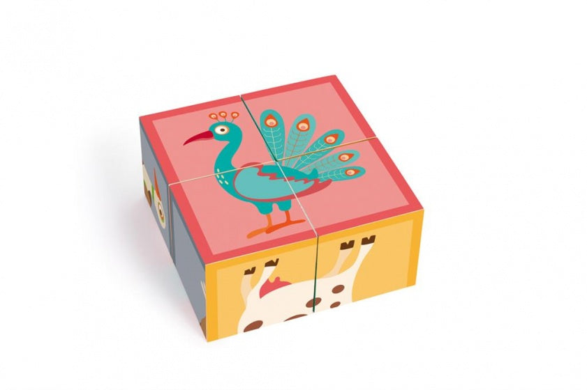 blokkenpuzzel boerderij karton 4 blokken