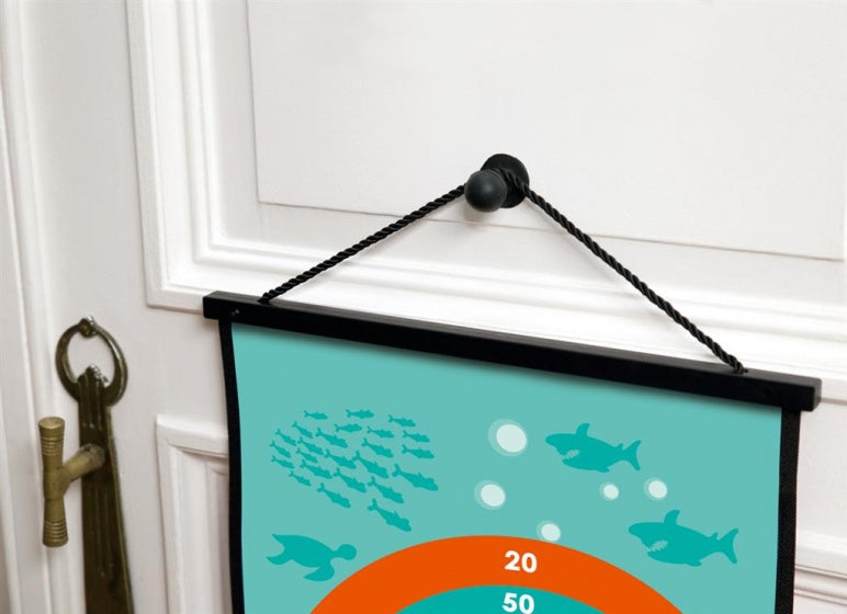 dartbord Koraalrif 2-zijdig 60 x 38 met 6 dartpijlen