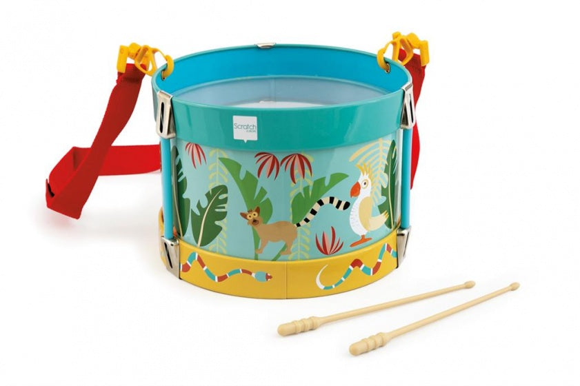 drumstel met accessoires 18 cm geel/groen