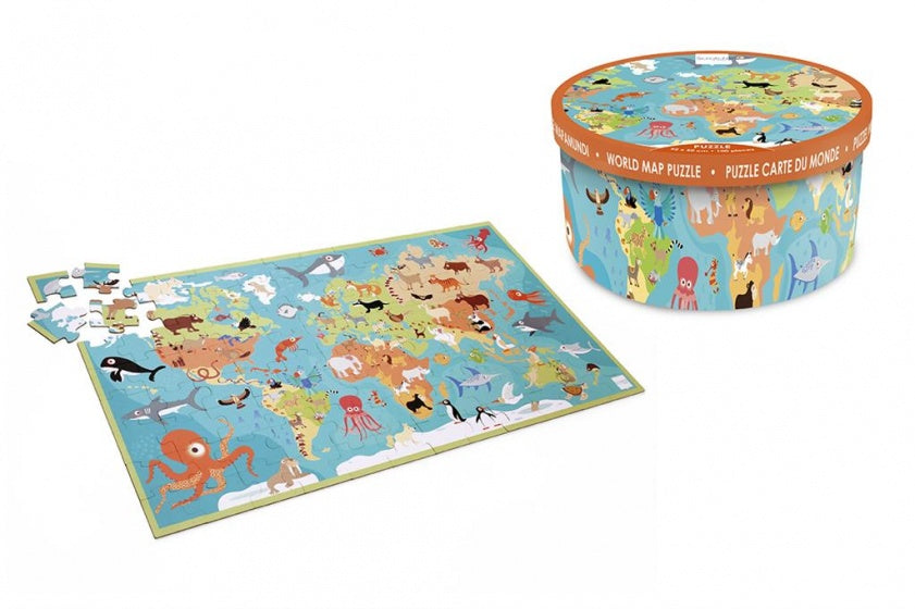 legpuzzel dieren van de wereld 92 cm 100 stukjes