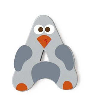letter A pinguin grijs 5.5 cm