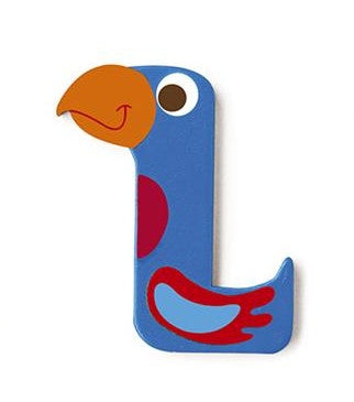 letter L papegaai blauw 5.5 cm