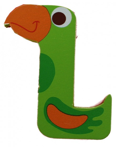 letter L papegaai groen 5.5 cm