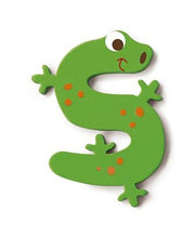 letter S hagedis groen 5.5 cm