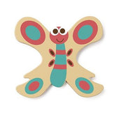 letter X vlinder roze/blauw 5.5 cm