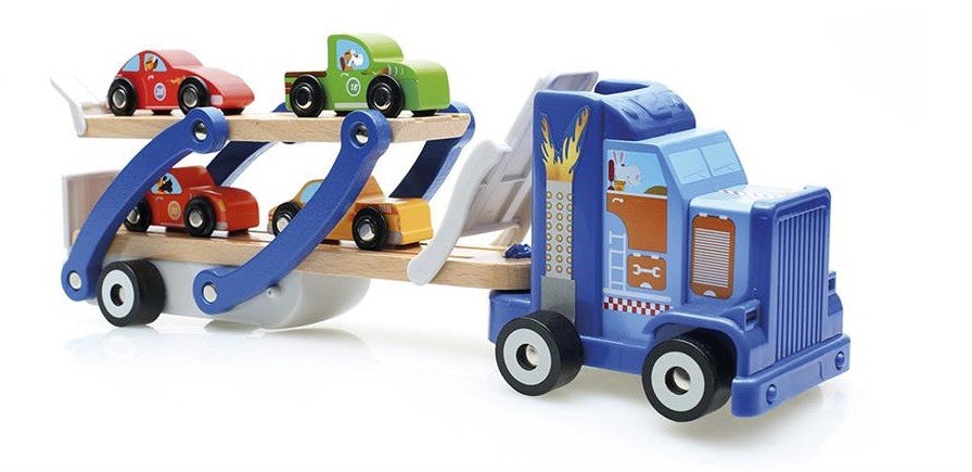 On The Road: Vrachtwagen autotranssporter 38 cm