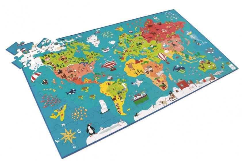 Puzzel wereldkaart 150 stukjes