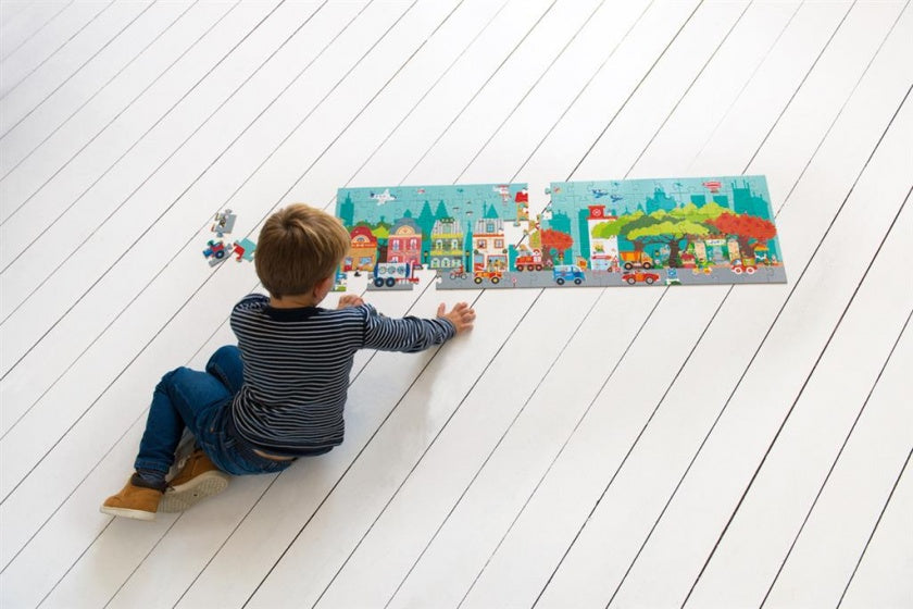 vloerpuzzel Stadsleven XL junior 26 cm 100 stukjes