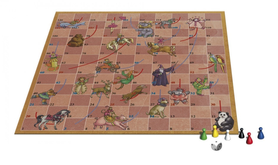 gezelschapsspel Spellen van toen: Circus/Slangen & Ladders