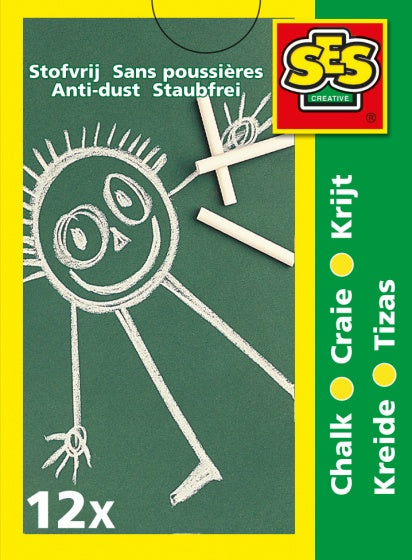 bordkrijtjes junior wit 12 stuks