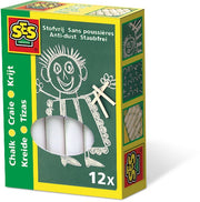 bordkrijtjes junior wit 12 stuks