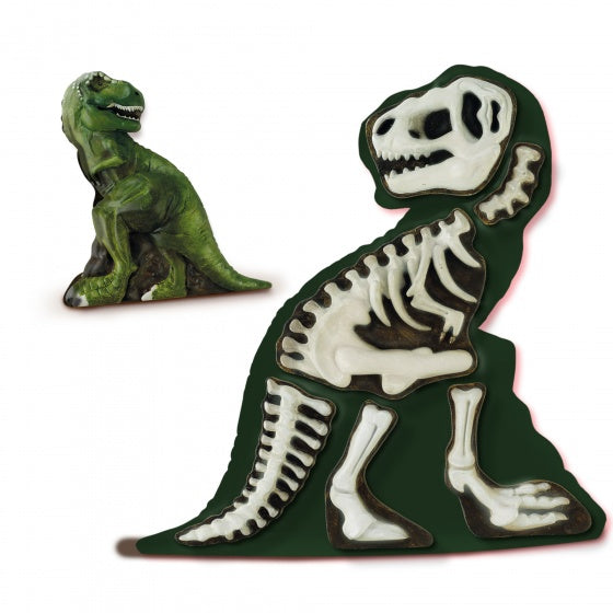 gieten en schilderen T-Rex met skelet glow in the dark