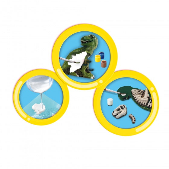 gieten en schilderen T-Rex met skelet glow in the dark
