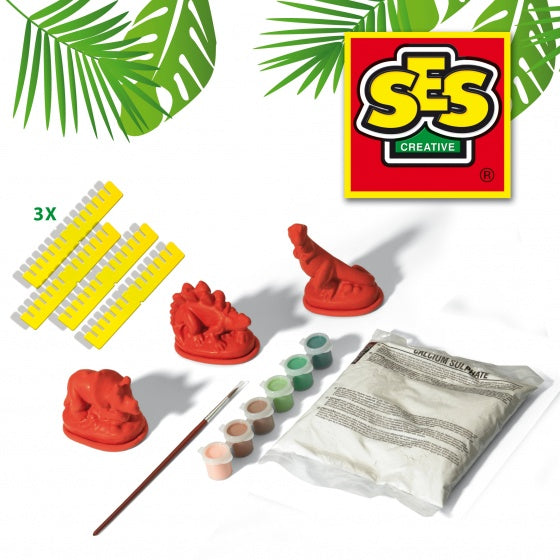 gips gieten en schilderen dino's