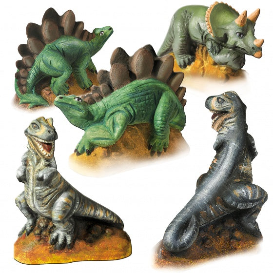 gips gieten en schilderen dino's