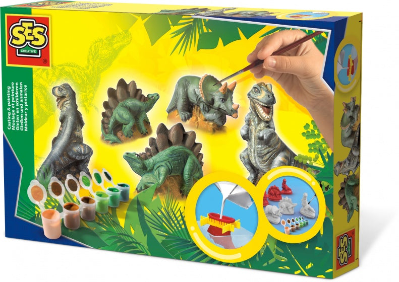 gips gieten en schilderen dino's