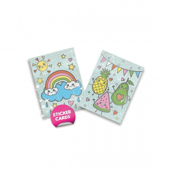 glitterkaarten 6 stuks 20 x 15 cm multicolor