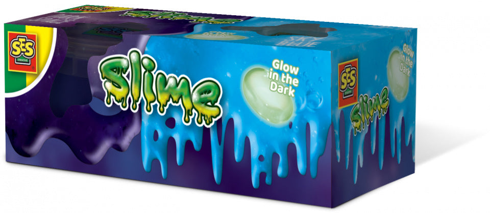 glow in the dark slijm blauw 2x120gr