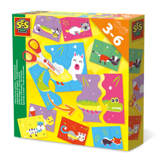 ik leer knippen 20 x 20 cm Dieren puzzel