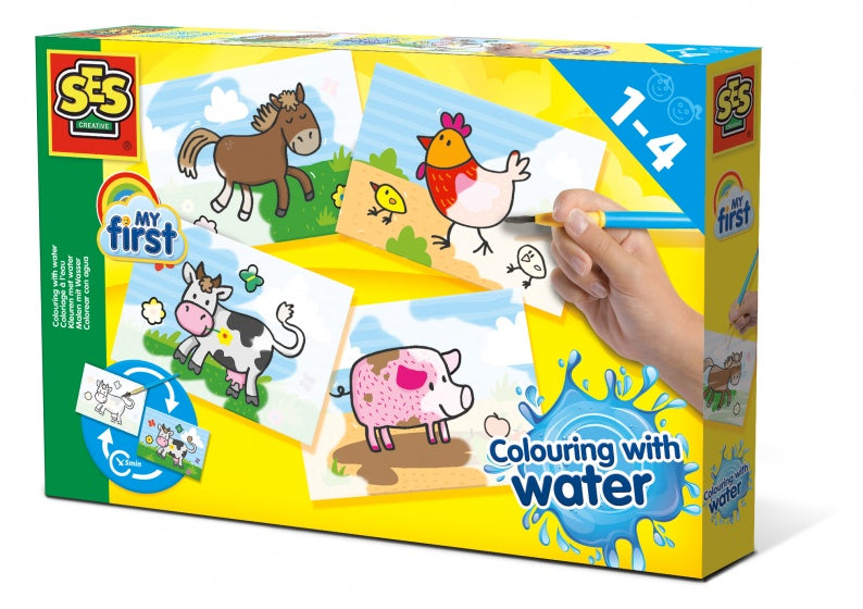 Kleuren met water boerderijdieren 30 x 20 cm multicolor