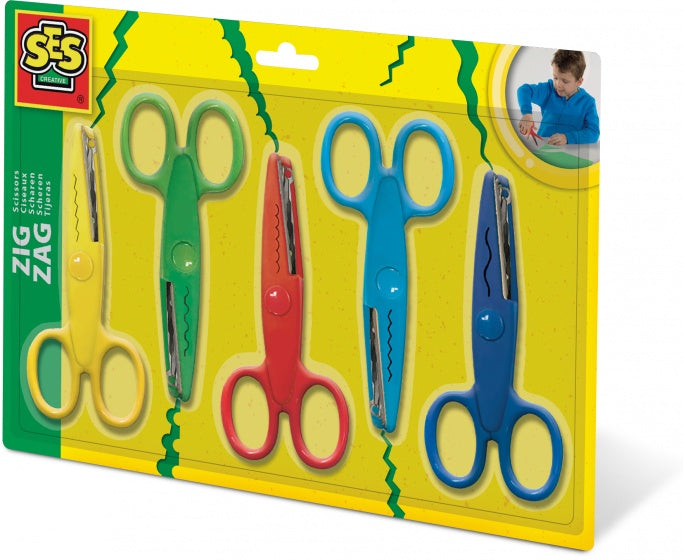 scharenset Zigzag junior kunststof/staal 5-delig