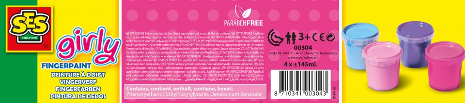 vingerverf Girly 145 ml 4 kleuren