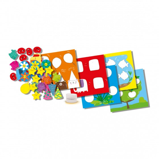 vormen plakken 30 x 20 x 4 cm multicolor