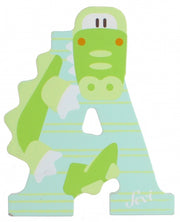 dierenletter A 10 cm hout groen