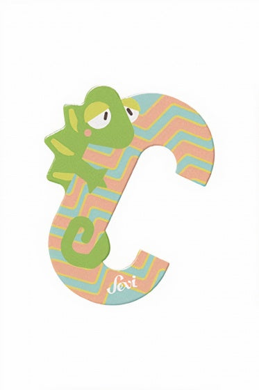 dierenletter C 10 cm multicolor