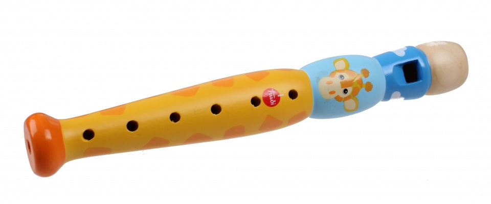 blokfluit giraf 20 cm geel/blauw