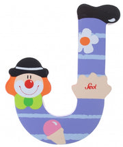 letter J clown 10 cm paars