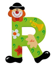 Letter R Clown groen 10 cm