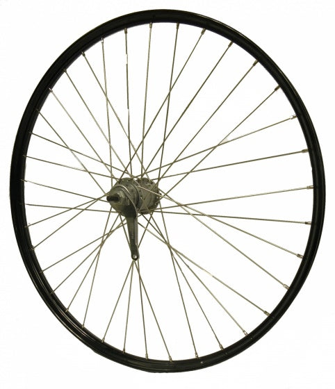 Achterwiel 28 x 1 5/8 x 1 3/8 terugtraprem aluminium 36G zwart