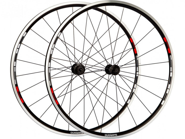 wielset R501 28 inch QR aluminium zwart/rood