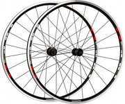 wielset R501 Aero 28 inch QR CL aluminium zwart/rood