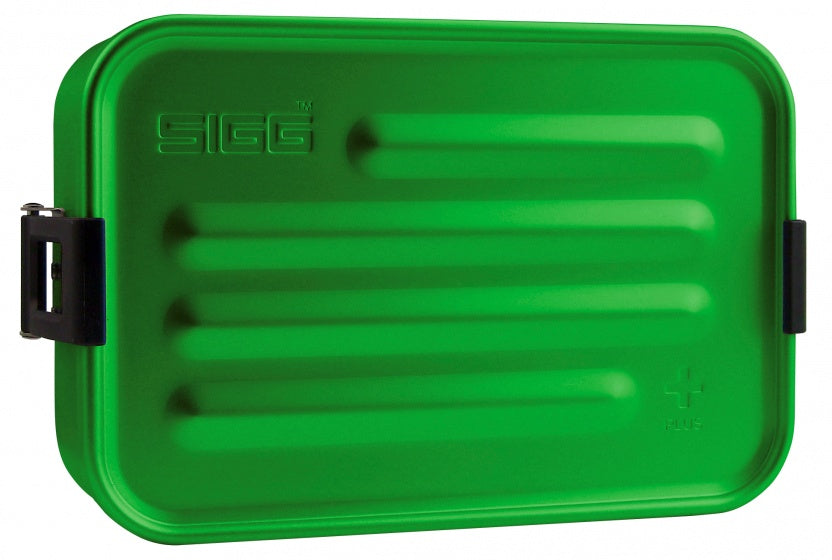 broodtrommel plus S aluminium groen 17 x 12 x 6 cm
