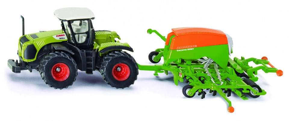 Claas tractor met Amazone zaaimachine groen (1826)