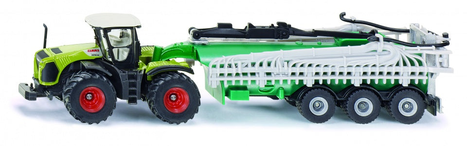 Claas Xerion 5000 tractor met Samson giertank groen (1827)