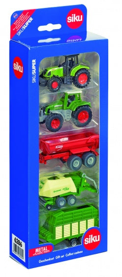 geschenkset tractors met aanhangwagens (6286) 5 stuks