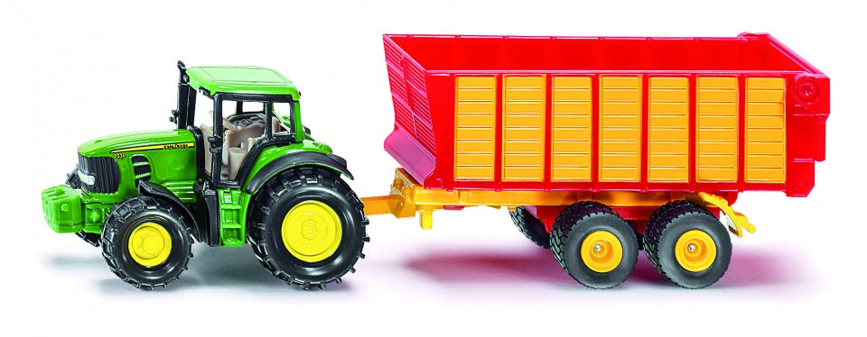 John Deere tractor met silagewagen groen (1650)