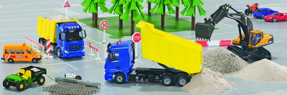 Mercedes-Benz Arocs 2645 met kantelbak blauw/geel (3549)