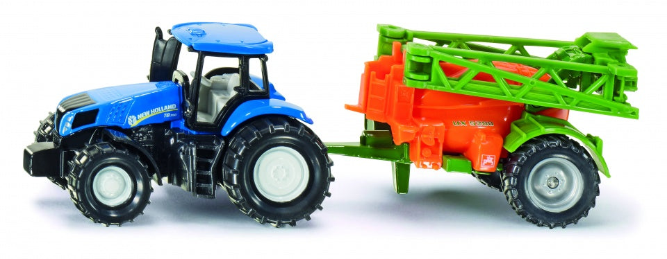 New Holland tractor met Amazone landbouwspuit blauw (1668)