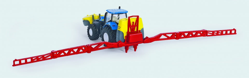 New Holland tractor met Kverneland landbouwspuit blauw (1799)