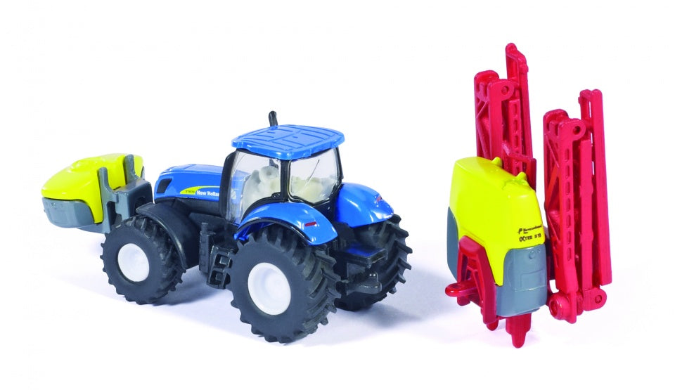 New Holland tractor met Kverneland landbouwspuit blauw (1799)